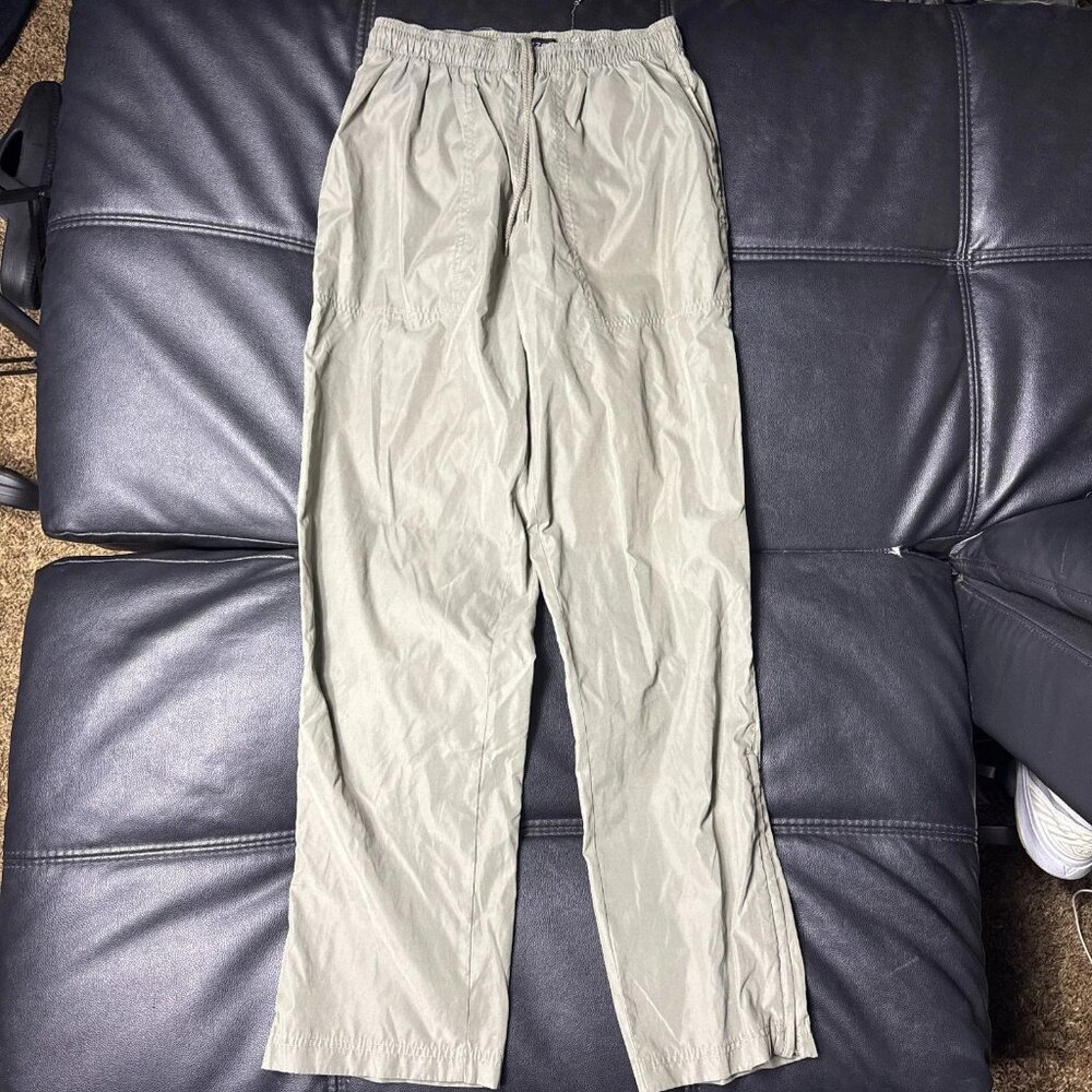 IZOD Men's‎ Windbreaker Golf Pants Green Ankle Zipper Drawstring Active Size M